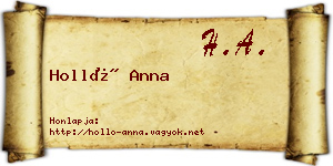 Holló Anna névjegykártya